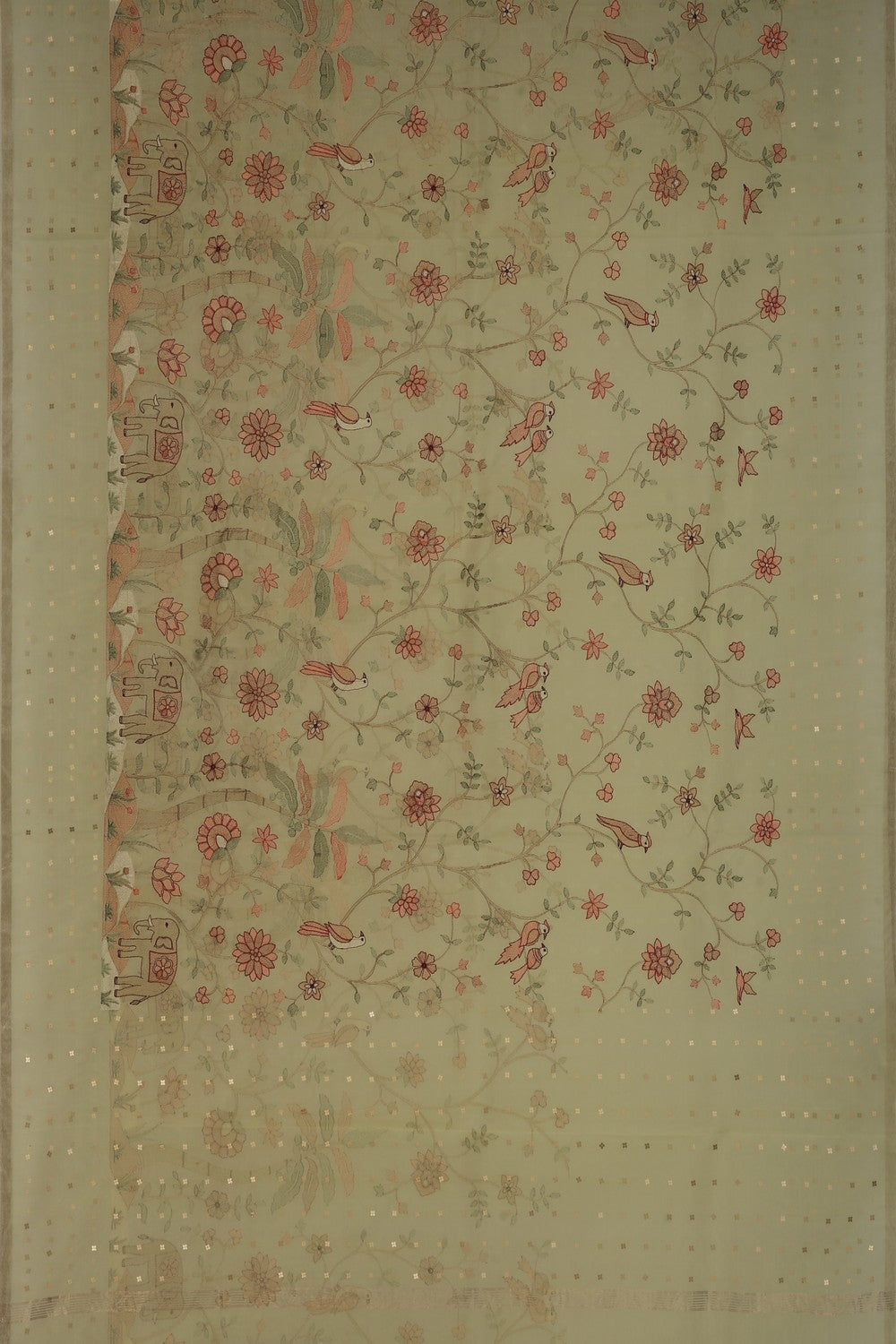 Image of Kora Silk Embroidery Saree