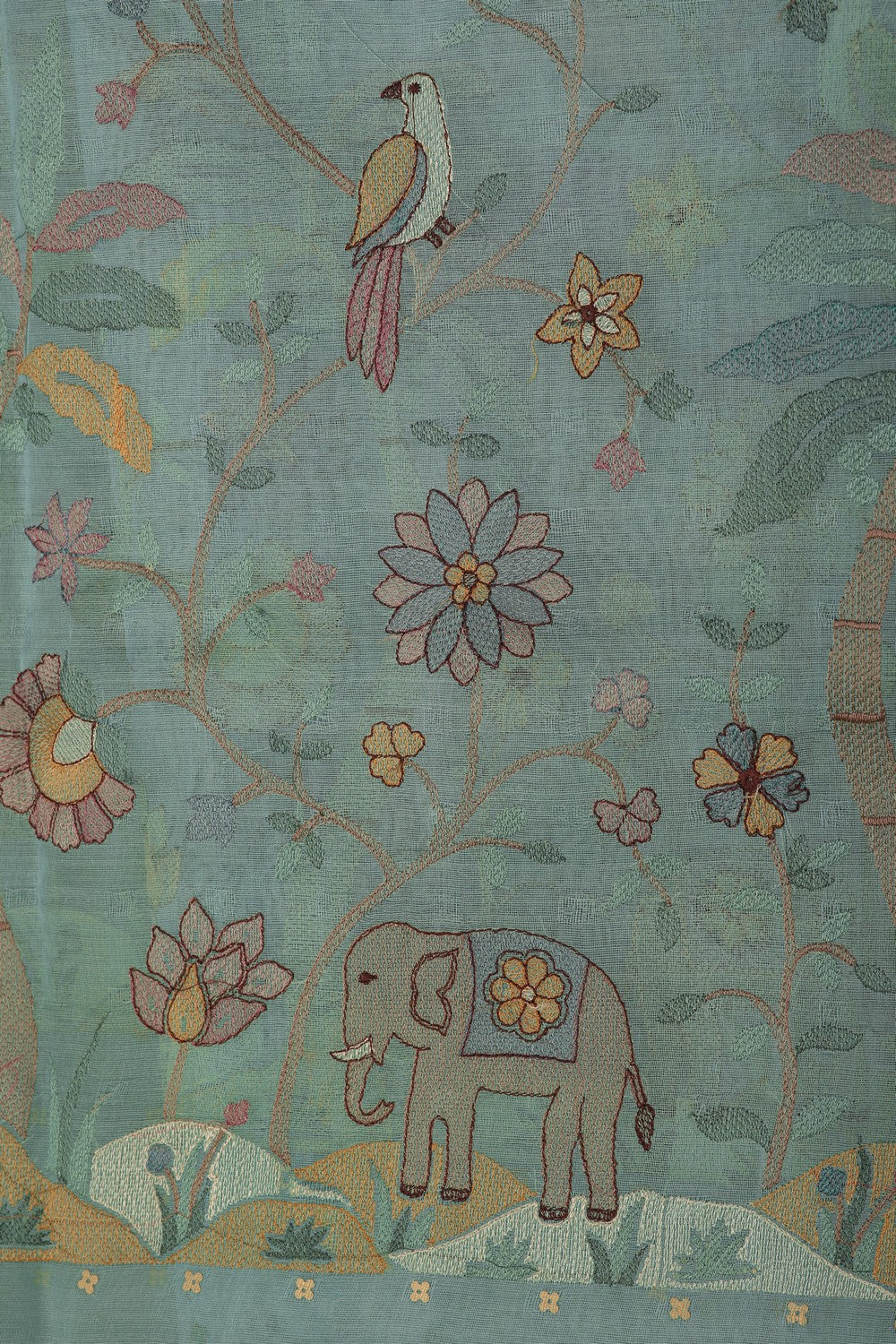 Image of Kora Silk Embroidery Saree