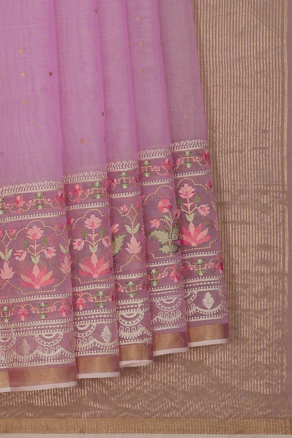 Image of Kora Silk Embroidery Saree