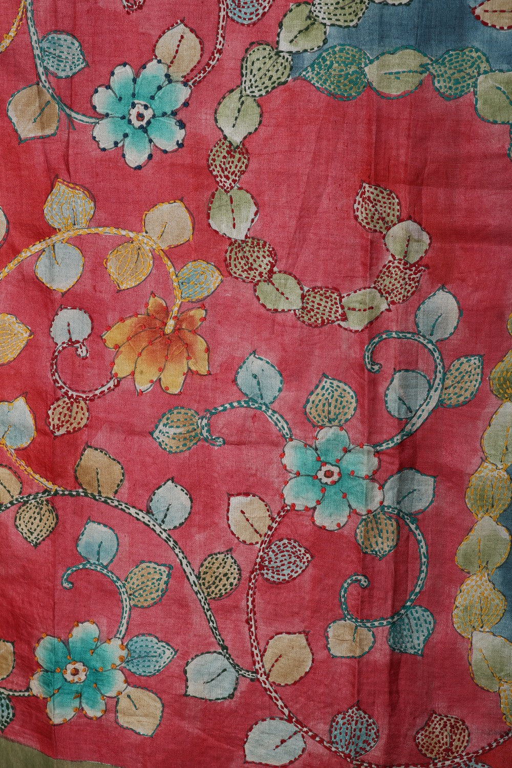 Image of A Tussar Silk Embroidery Saree