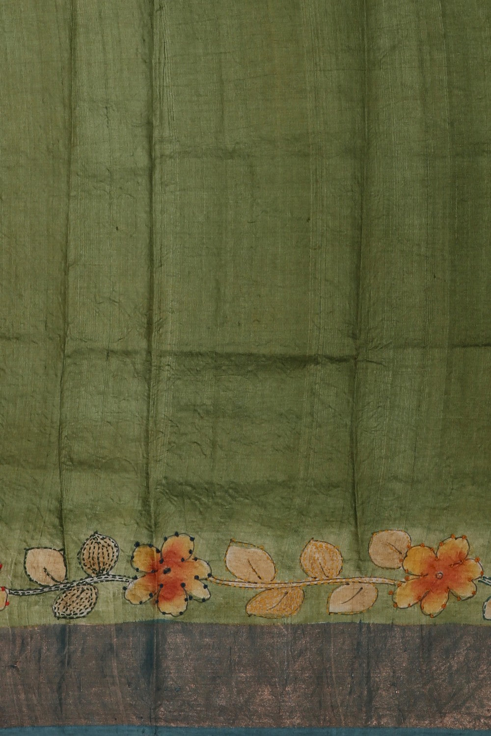 Image of A Tussar Silk Embroidery Saree