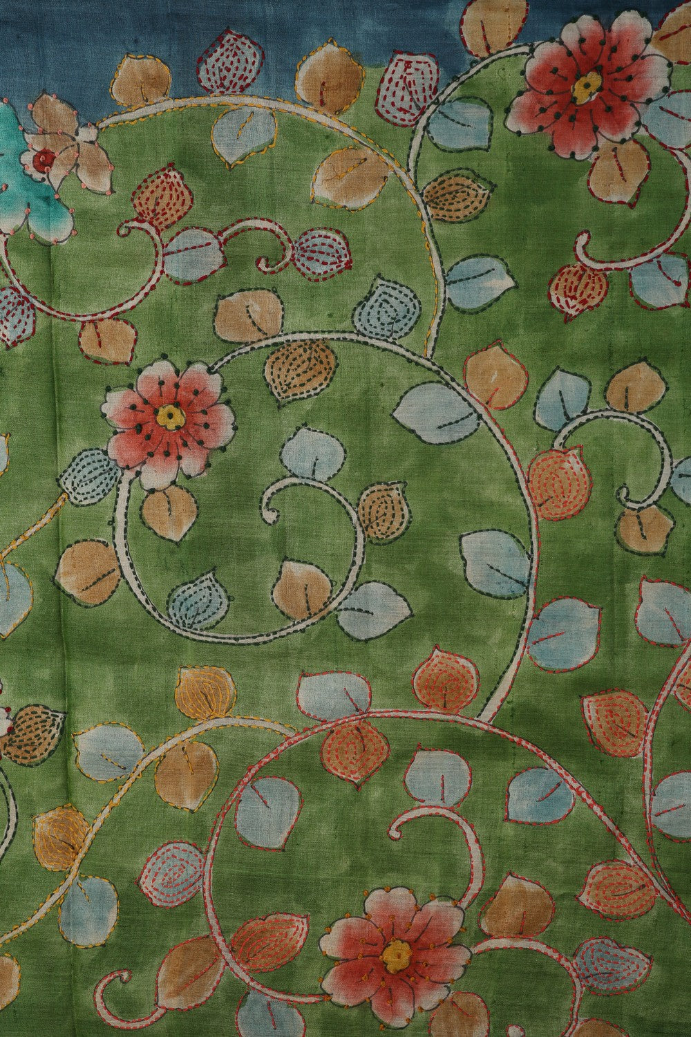 Image of A Tussar Silk Embroidery Saree