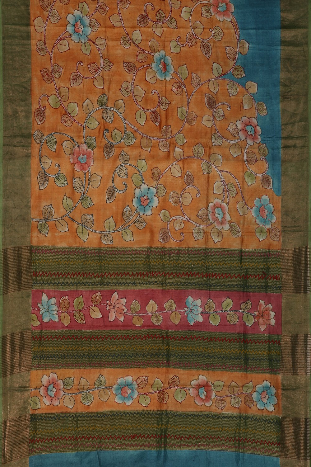 Image of A Tussar Silk Embroidery Saree