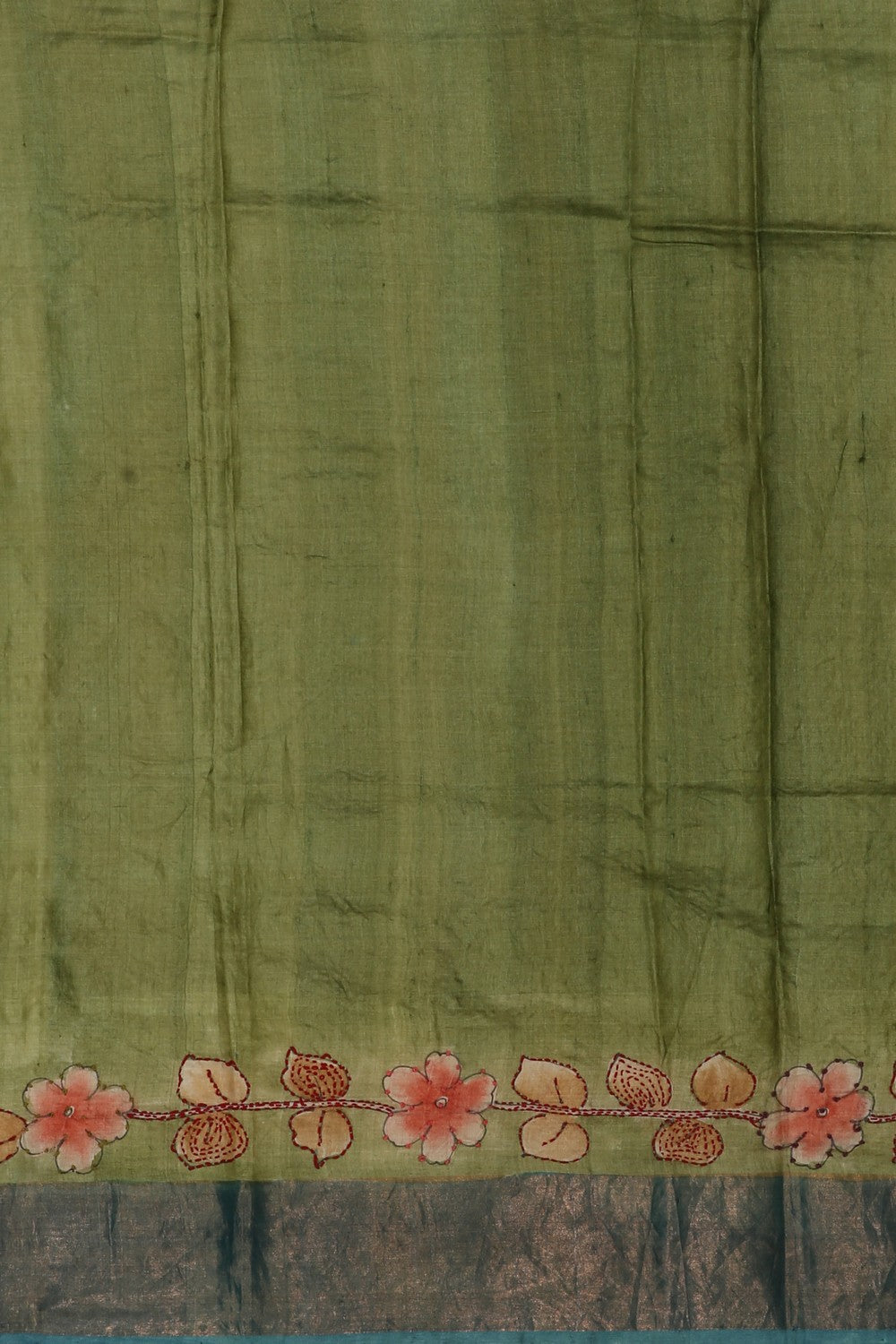 Image of A Tussar Silk Embroidery Saree
