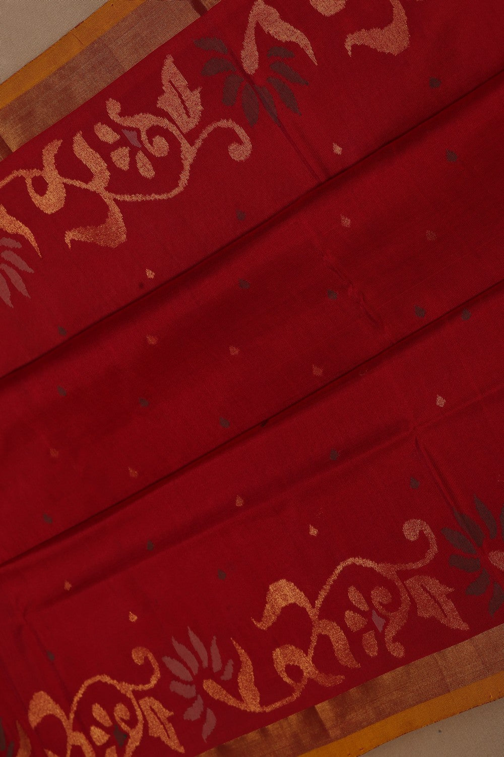 Image of Uppada Silk Caramel Maroon Saree