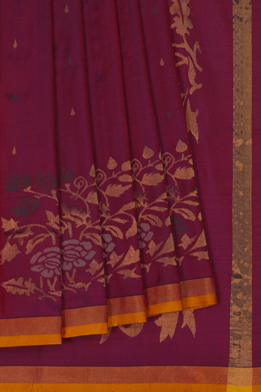 Image of Uppada Silk Caramel Maroon Saree