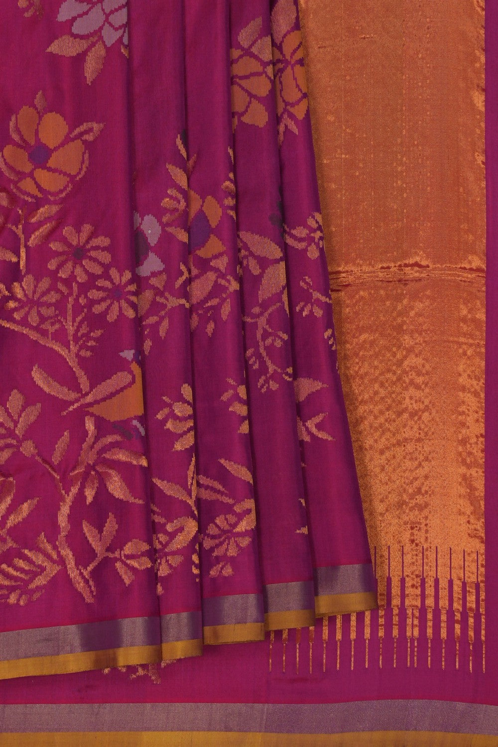 Image of Uppada Silk Plum-Pink Saree