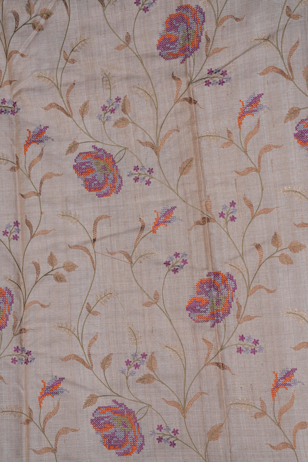Image of A Tussar Embroidery Saree