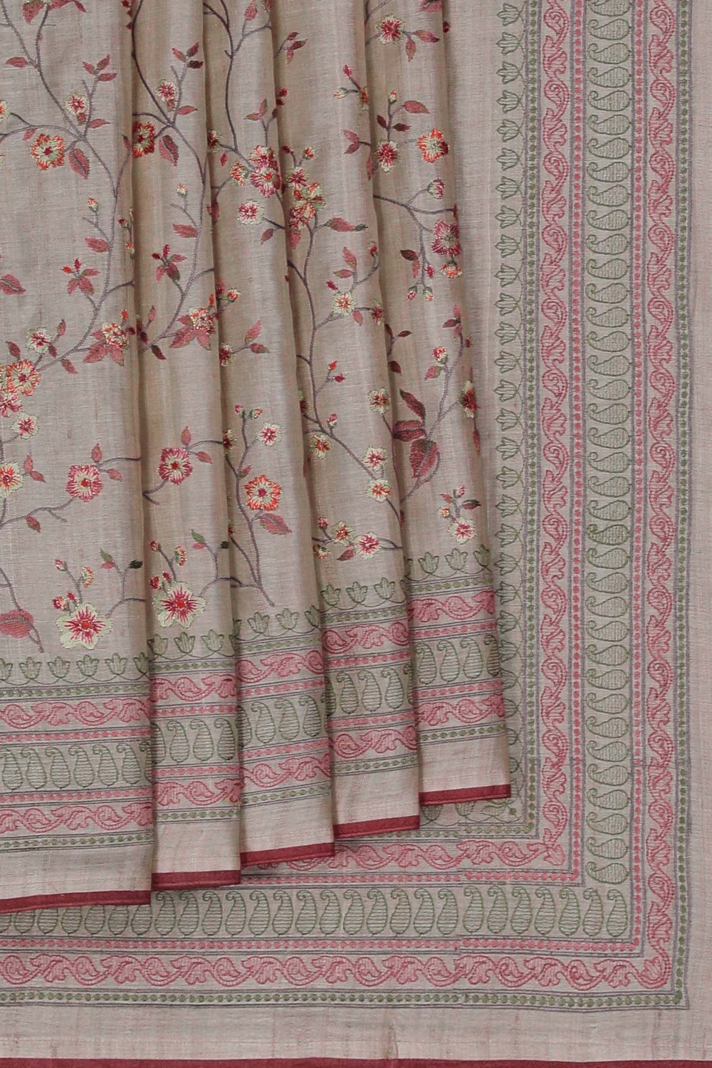 Image of A Tussar Embroidery Saree