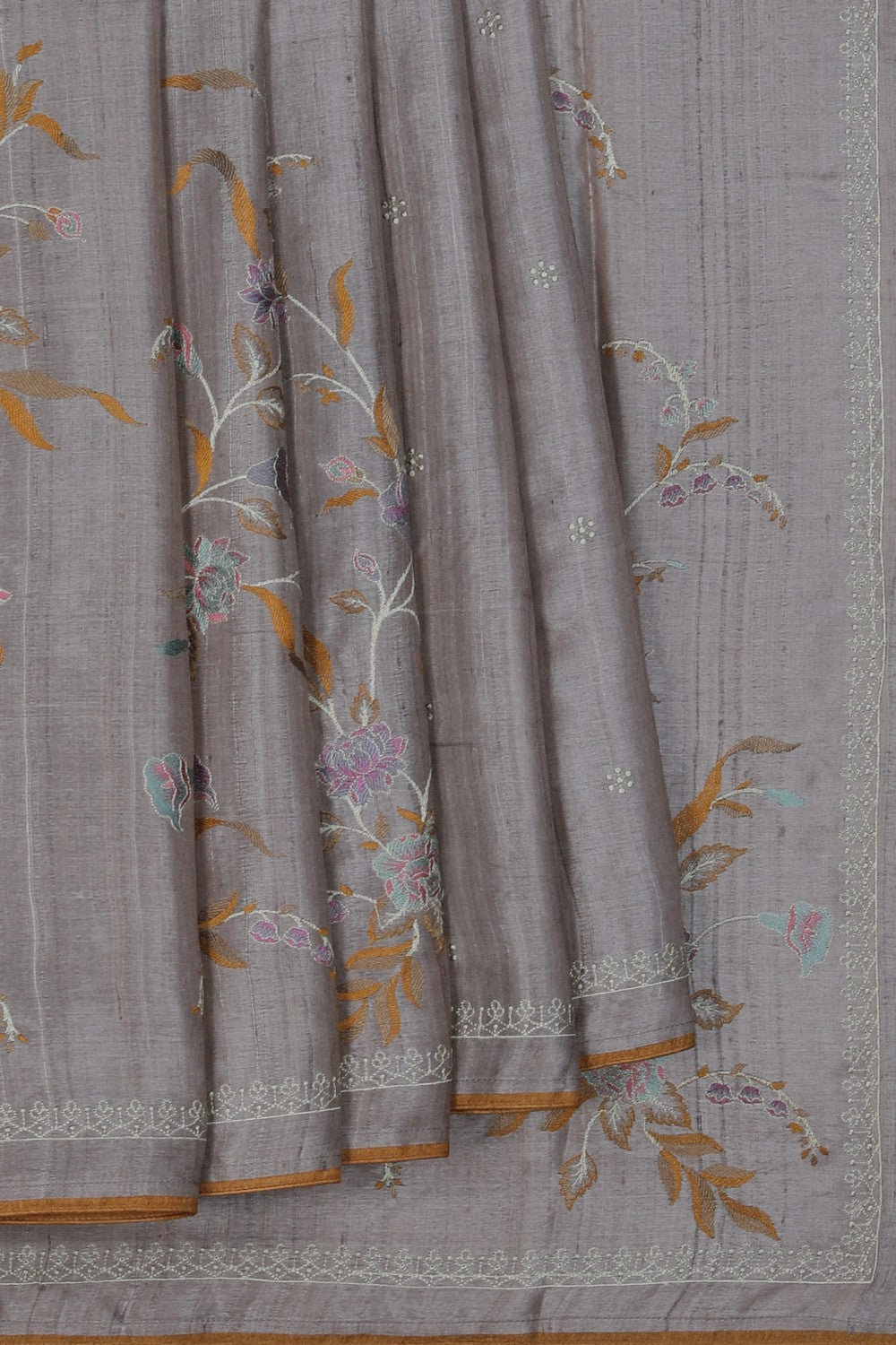 Image of A Tussar Embroidery Saree