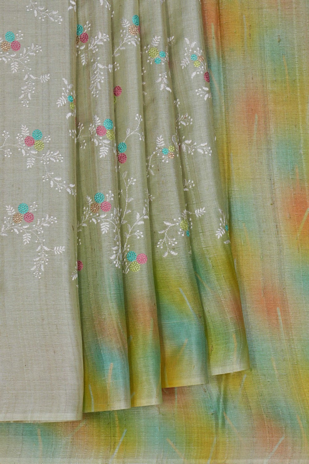 Image of A Tussar Embroidery Saree