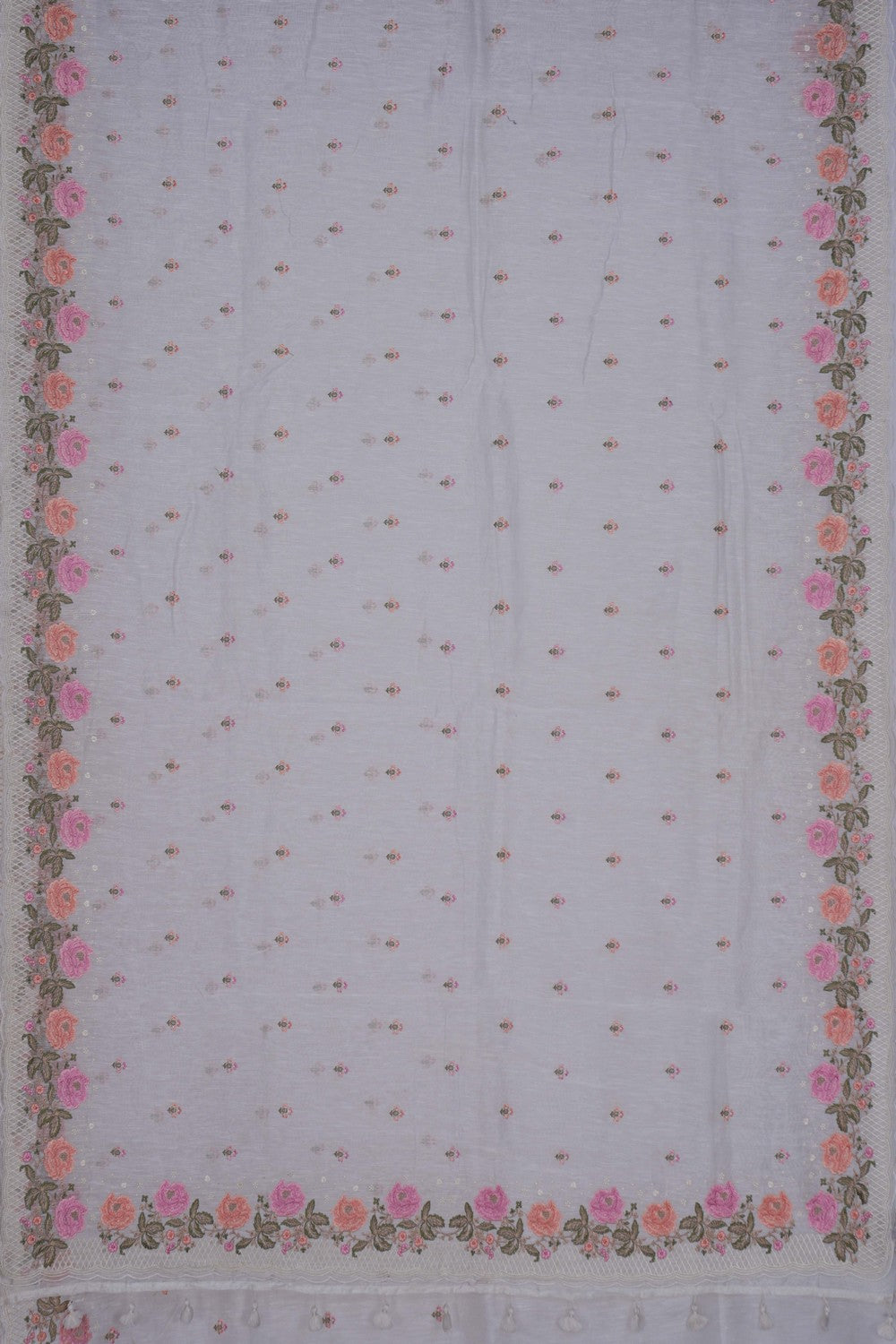 Image of Linen Embroidered Saree