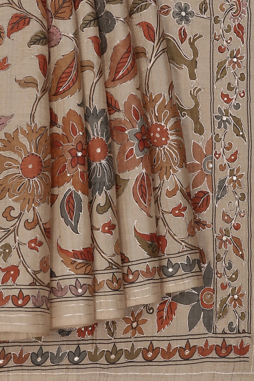 Image of A Tussar Embroidery Saree