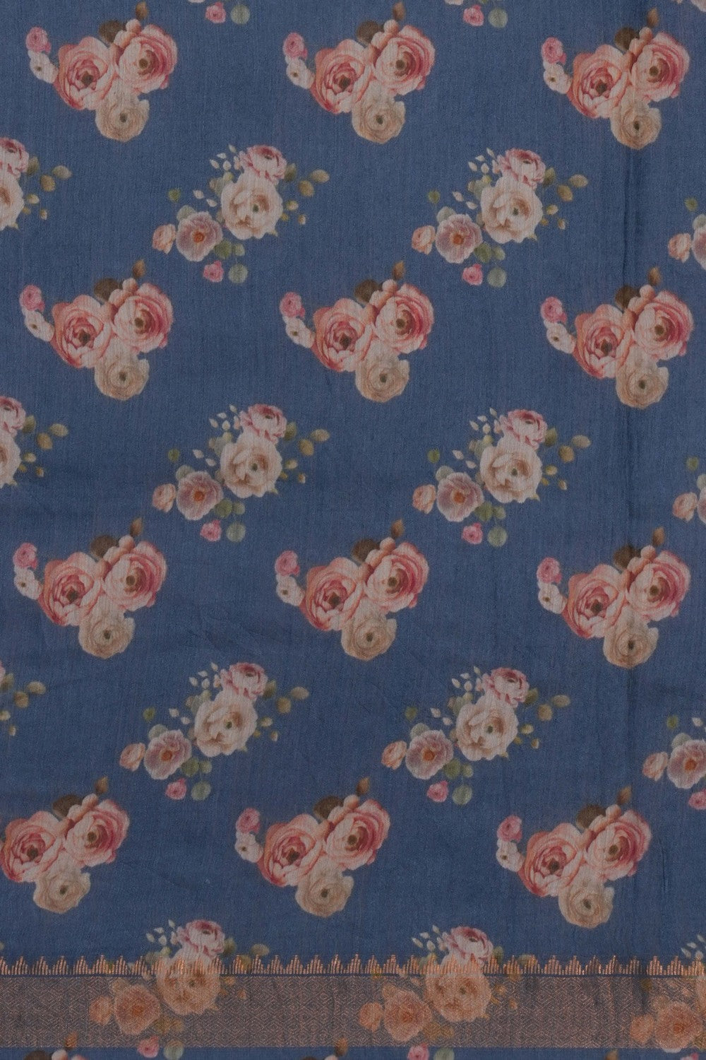 Image of A Bhagalpur Tussar Floral Printed Saree