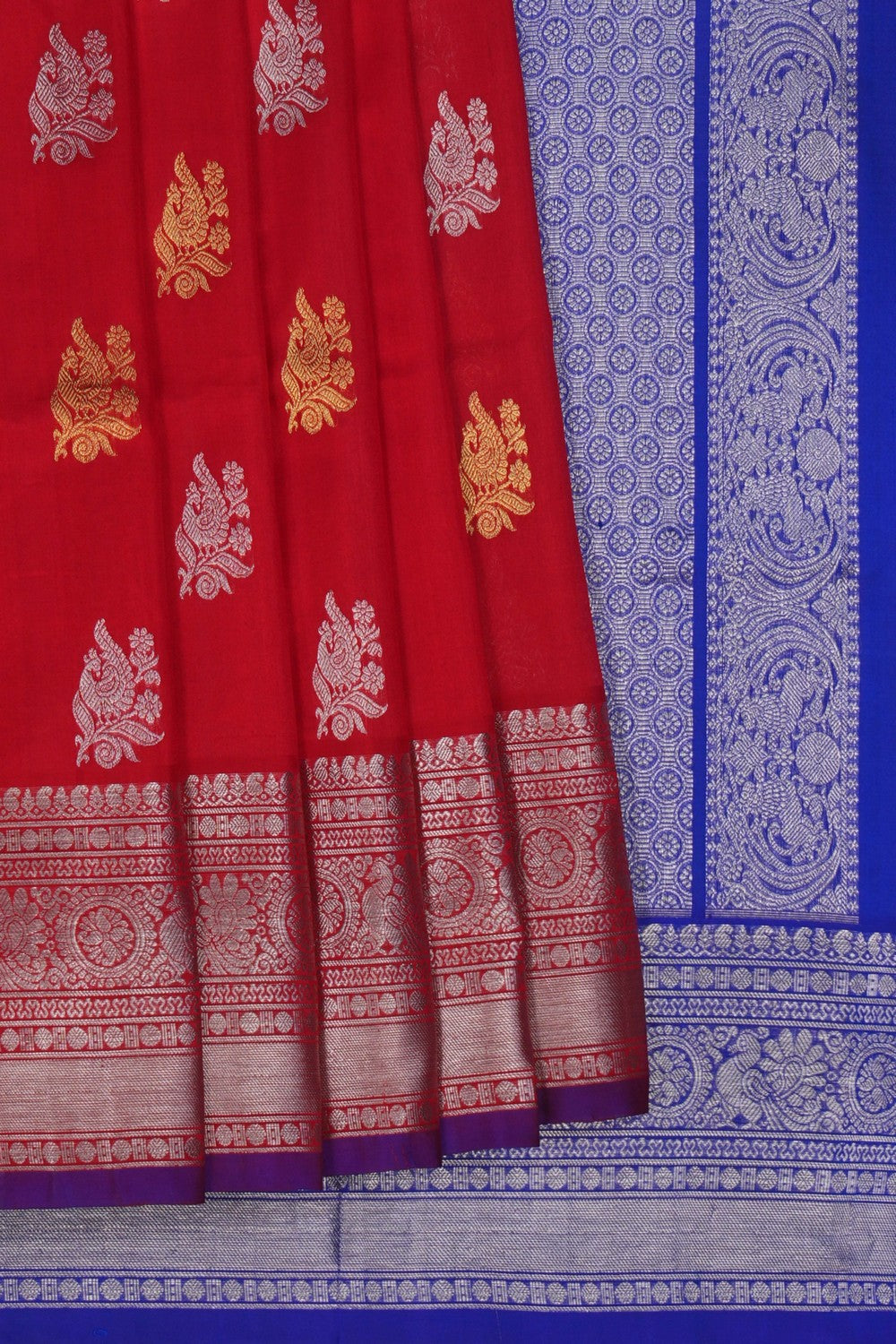 Image of Venkatagiri Silk Red Saree
