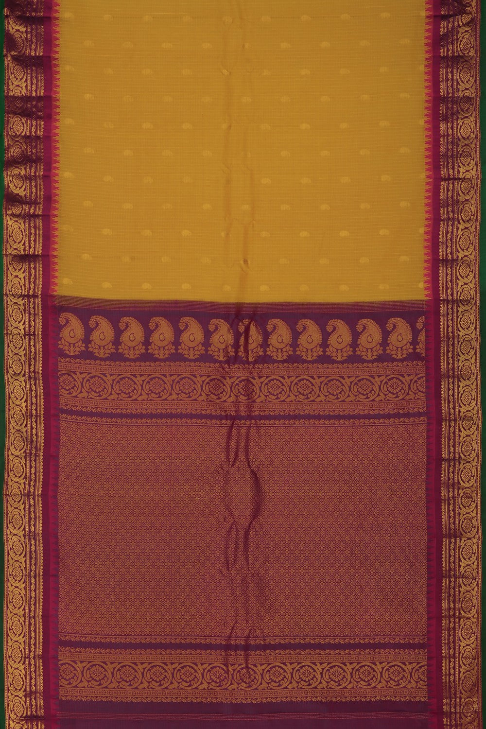 Image of Gadwal Cotton Silk Mustard Saree