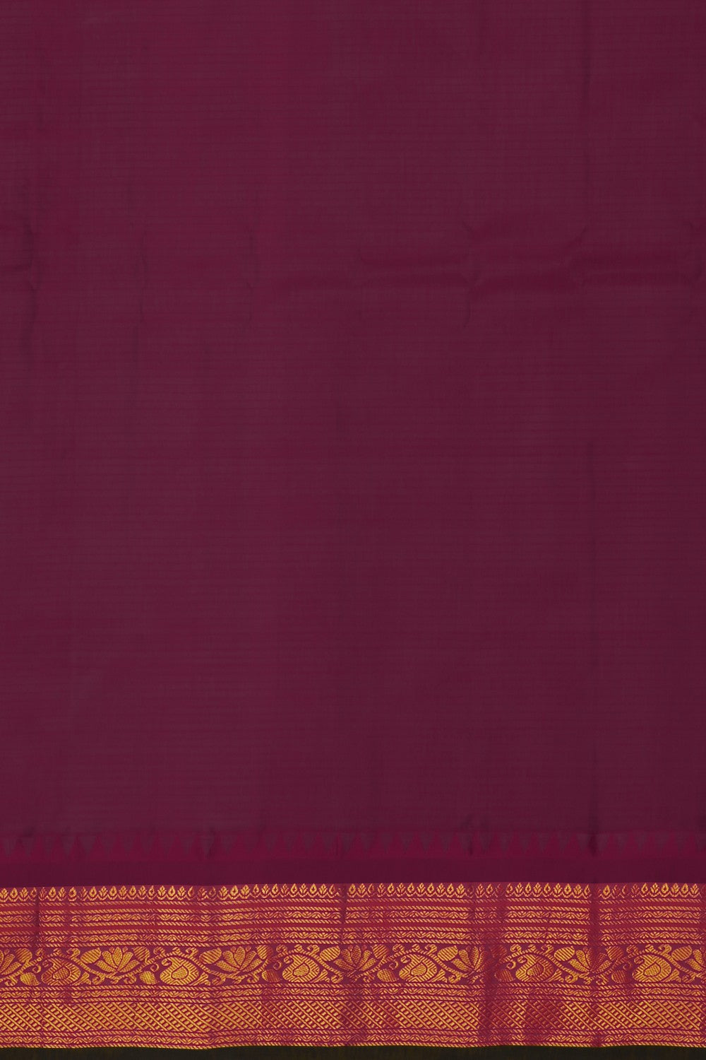 Image of Gadwal Cotton Silk Navy Blue Saree