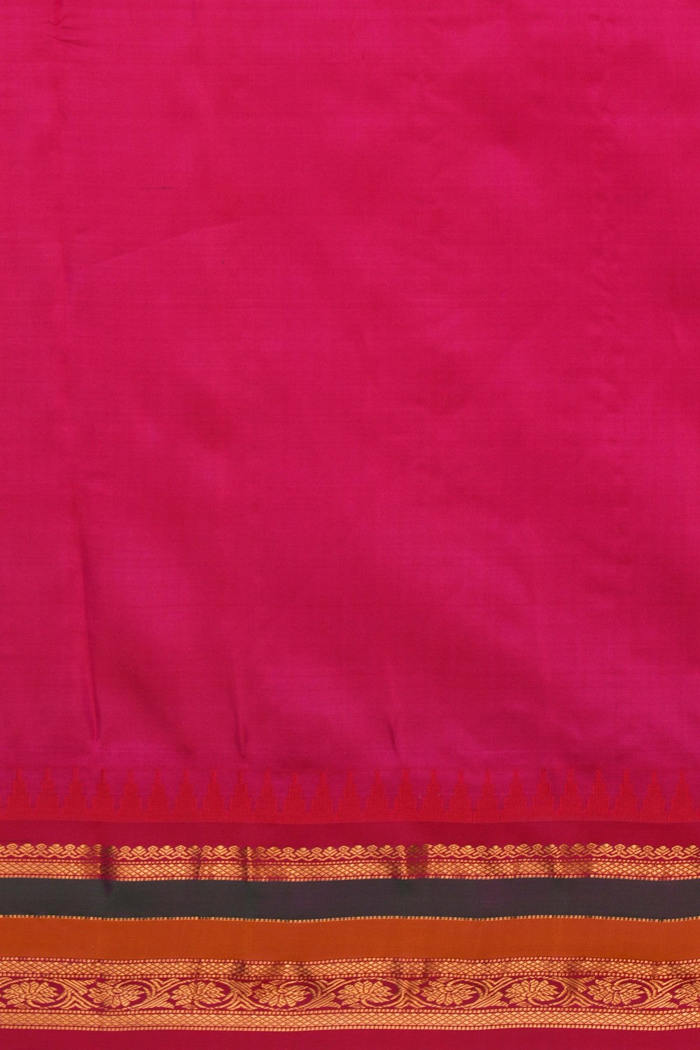 Image of Gadwal Silk Kattam Green Saree