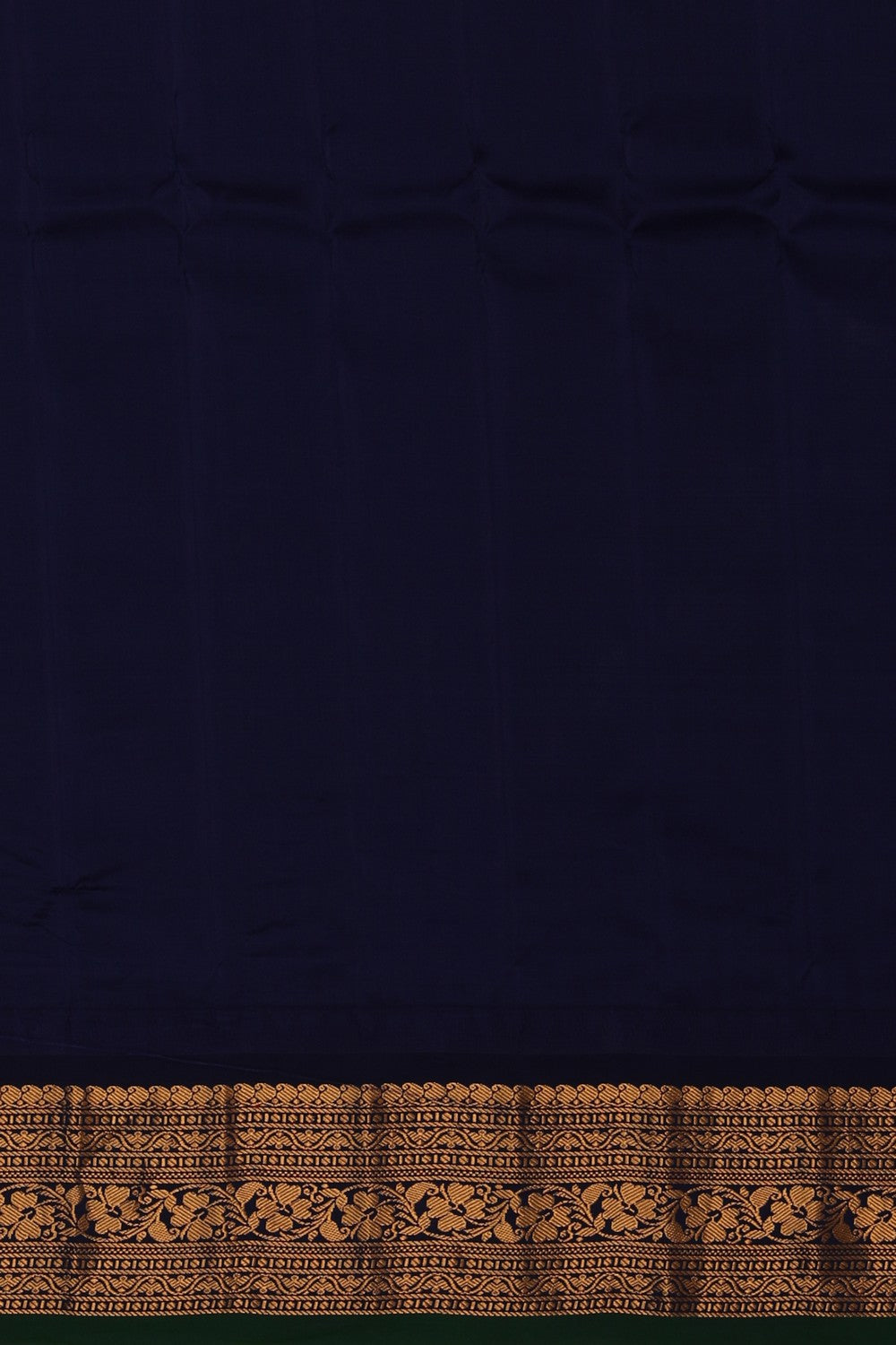 Image of Gadwal Silk Kattam Teal-Green Saree