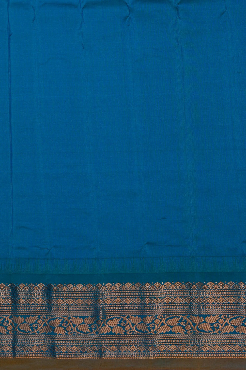 Image of Gadwal Silk Kattam Navy Blue Saree