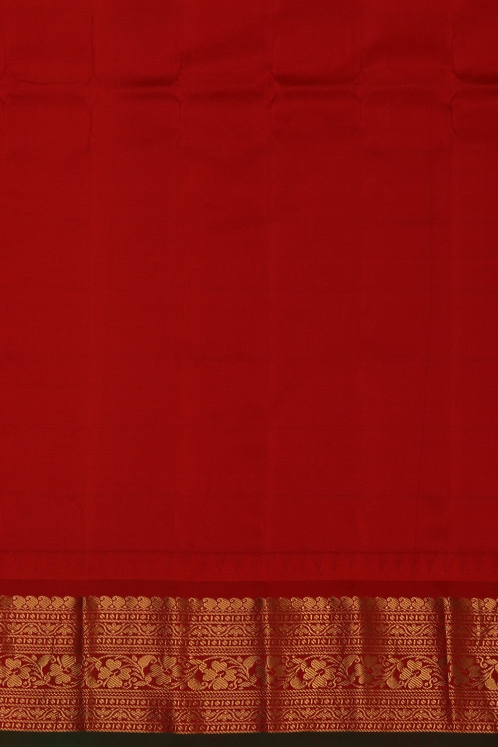 Image of Gadwal Silk Kattam Green Saree