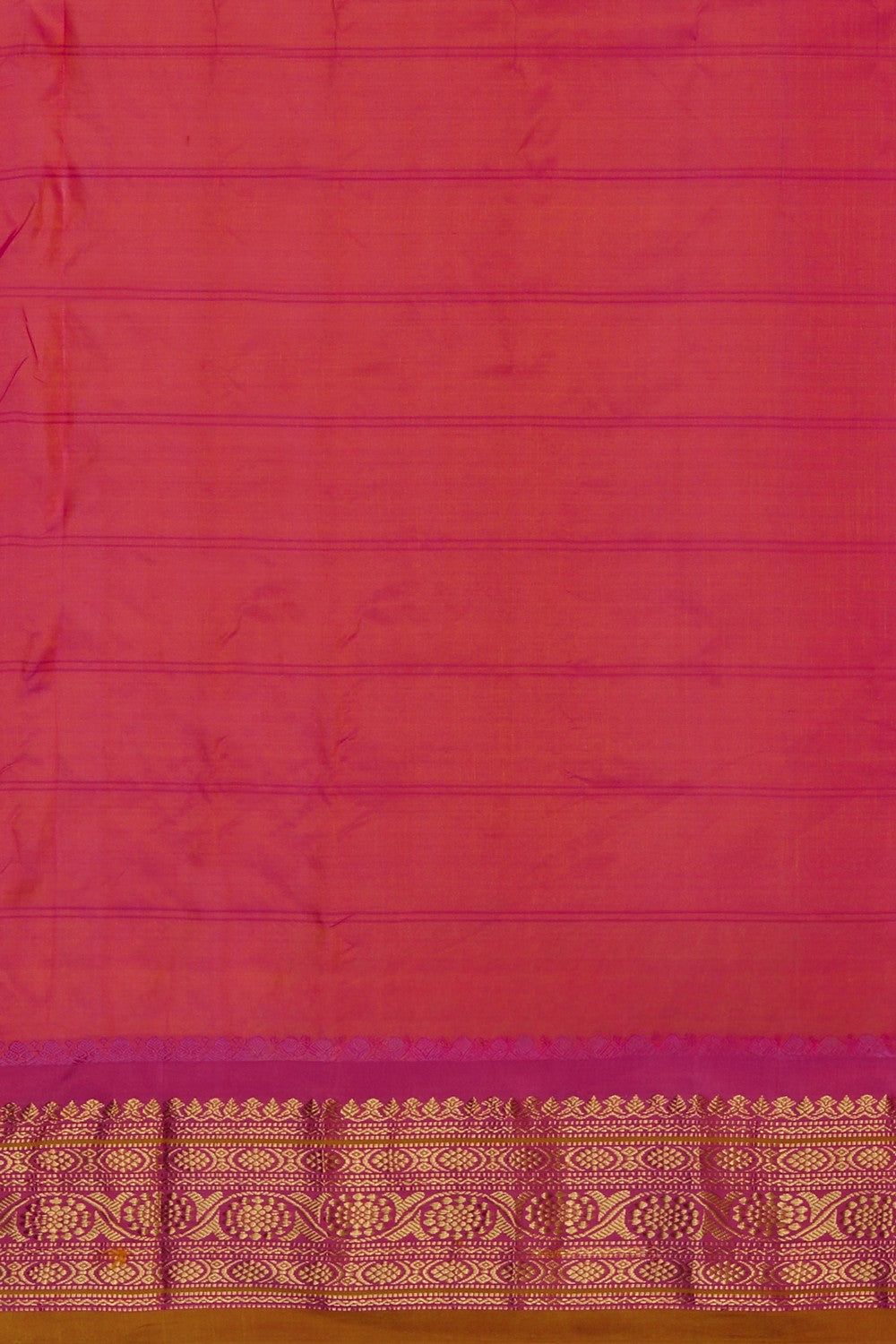 Image of Gadwal Cotton Silk Kattam Mustard Saree