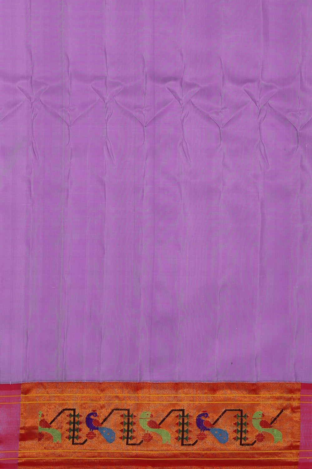 Image of This Paithani-Inspired Gadwal Lavender Pink Saree