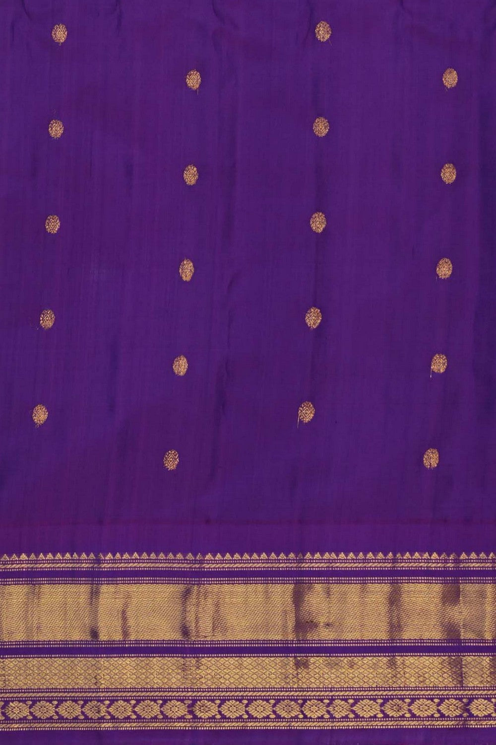 Image of Gadwal Kora Silk Yellow Saree