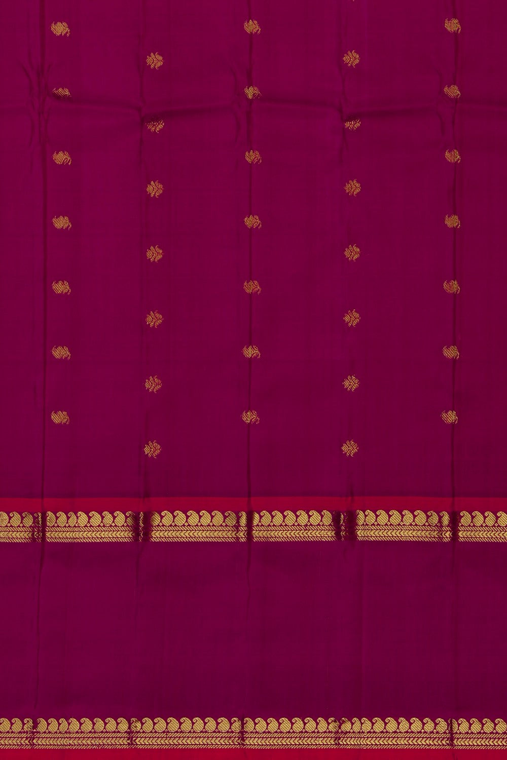 Image of Gadwal Silk Kattam Green Saree