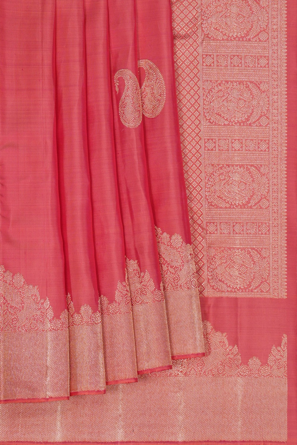 Image of Kanchipattu Designer Peach Saree