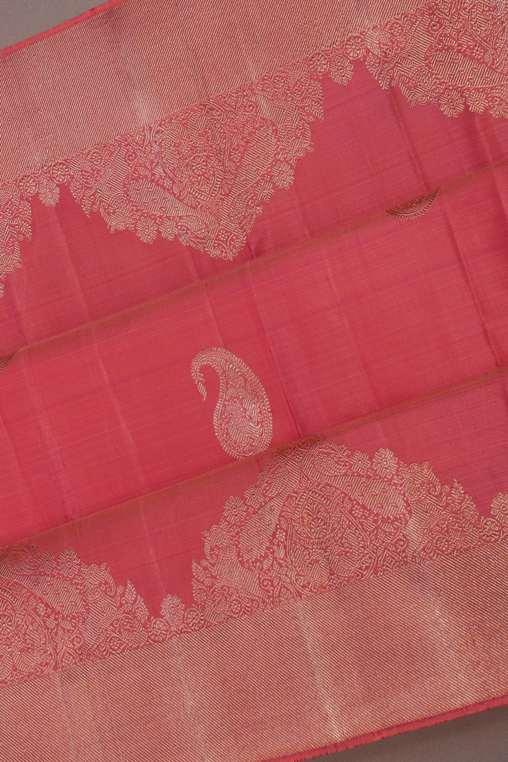 Image of Kanchipattu Designer Peach Saree
