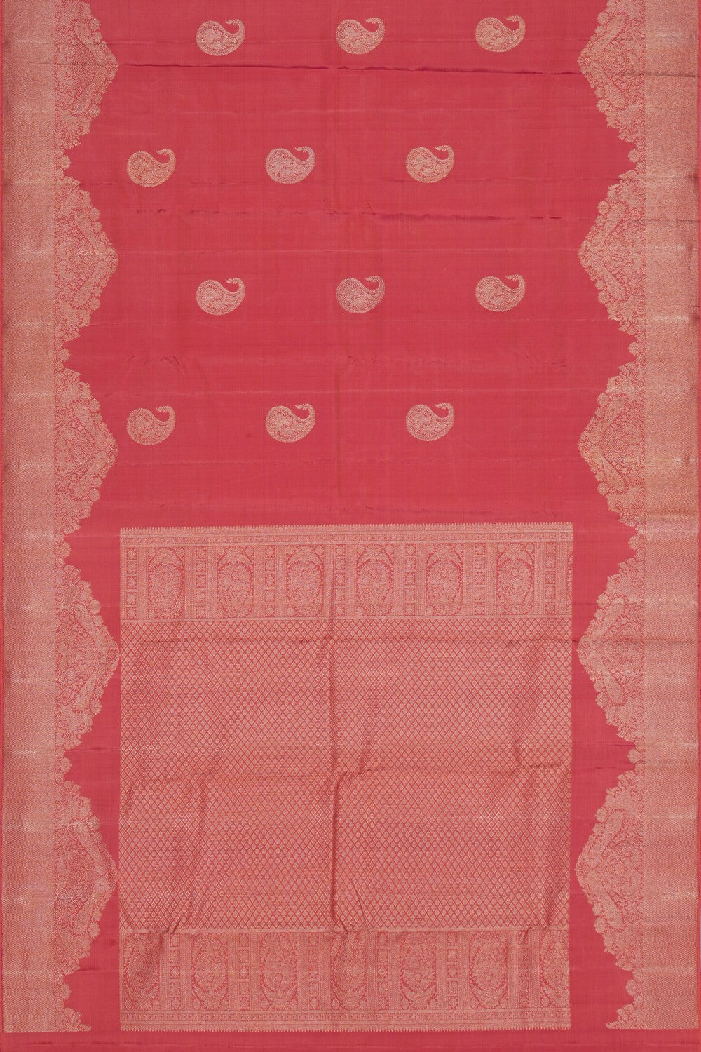 Image of Kanchipattu Designer Peach Saree