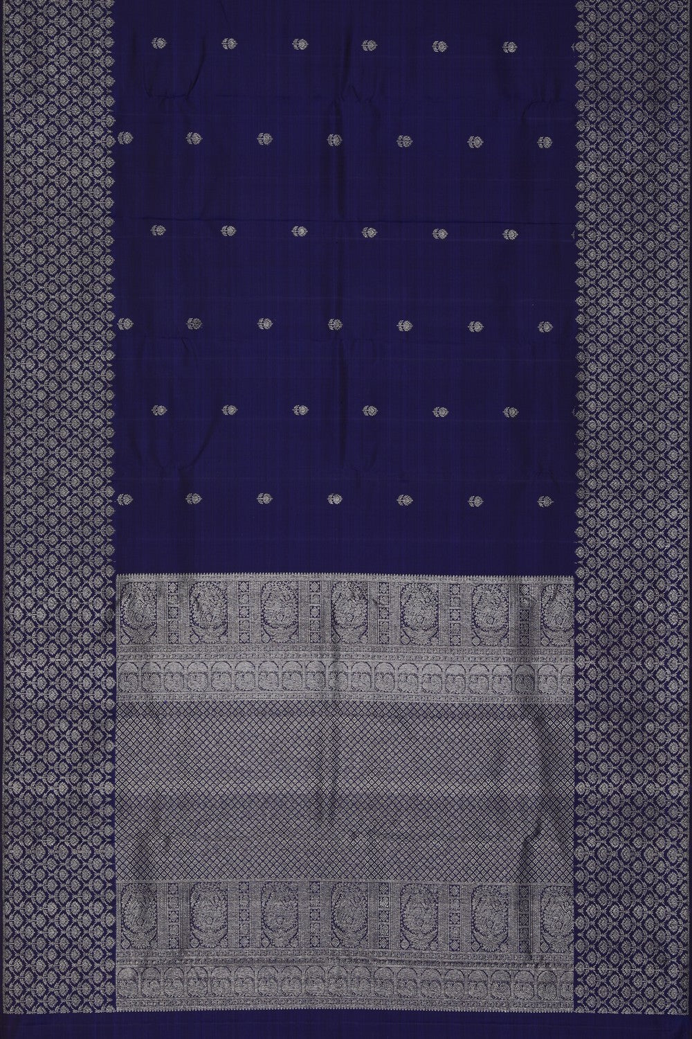 Image of Kanchipattu Blueish-Purple Saree
