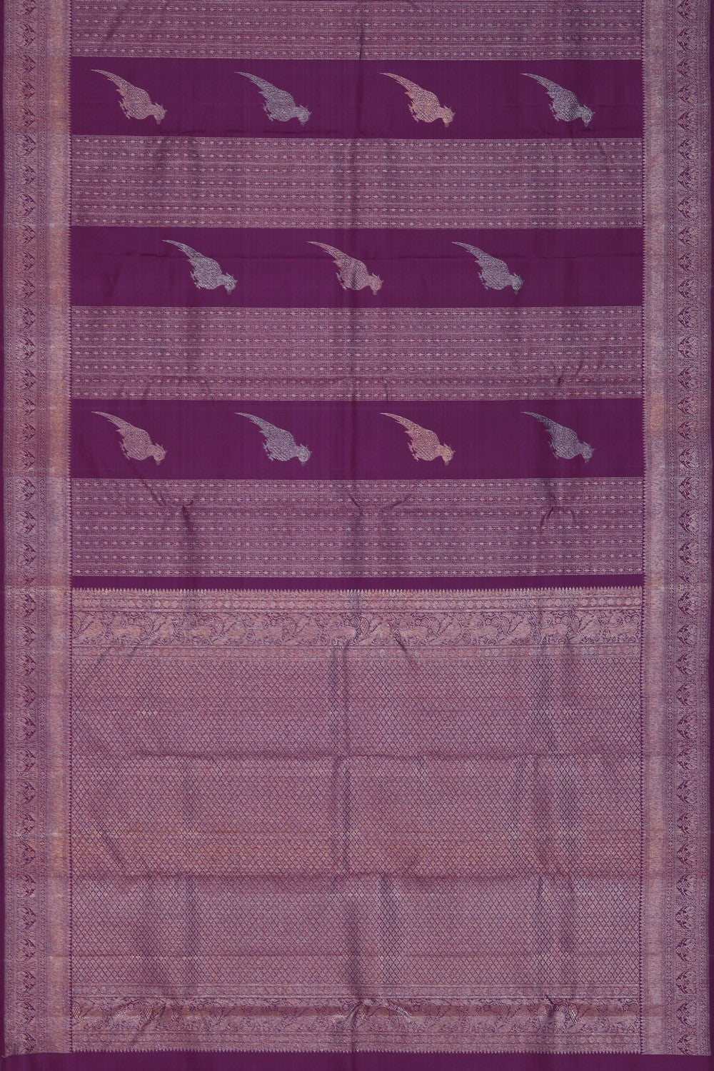 Image of Kanchipattu Plum-Pink Saree