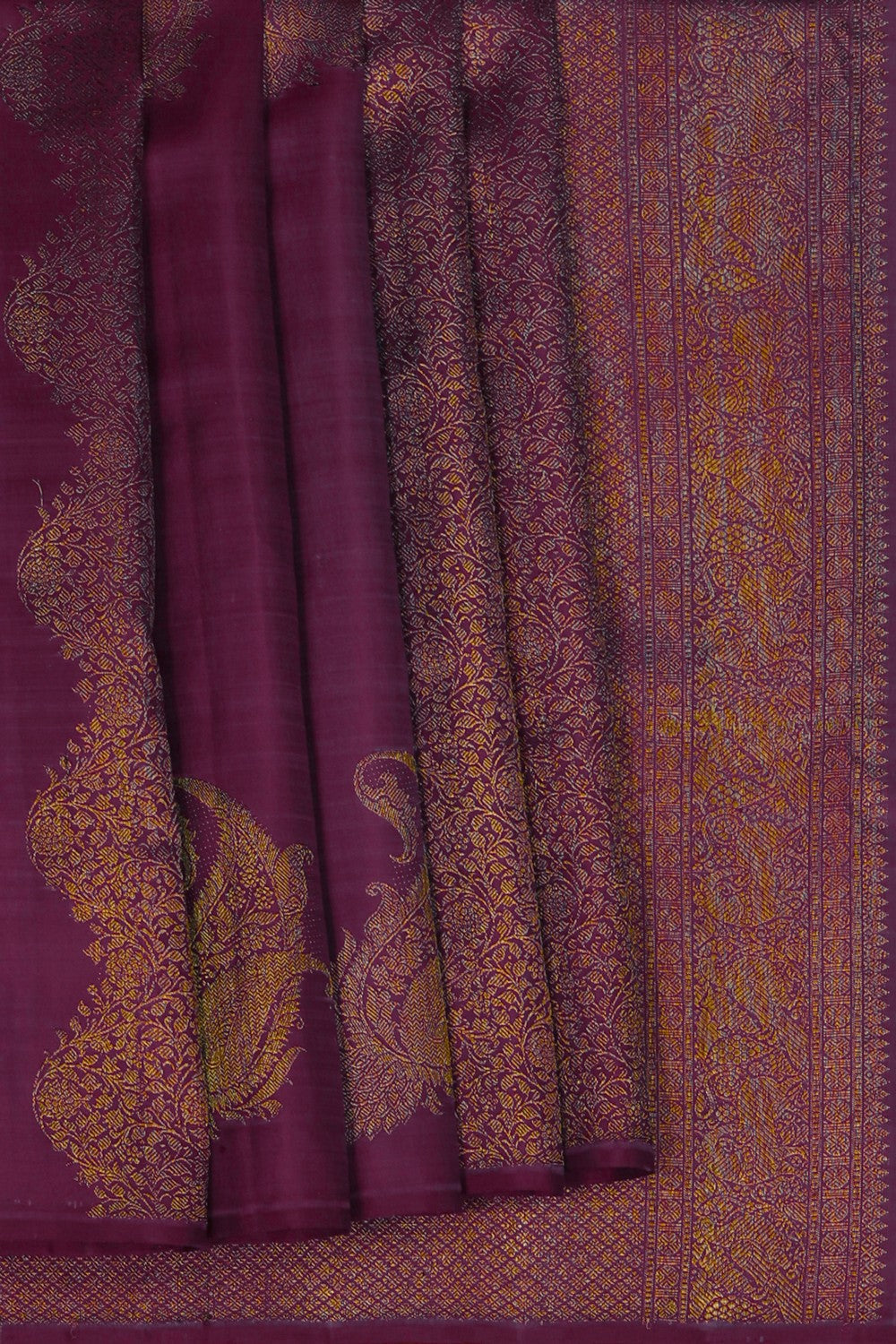 Image of Kanchipattu Designer Plum-Pink Saree