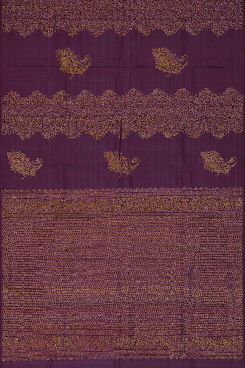 Image of Kanchipattu Designer Plum-Pink Saree