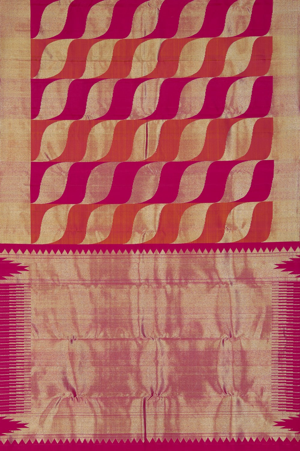 Image of Kanchipattu Geometric Pattern Saree