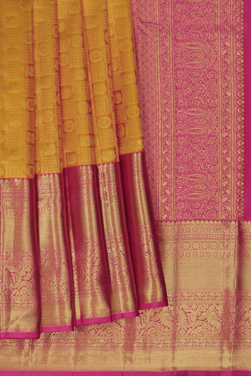 Image of Kanchipattu Brocade Yellow Saree