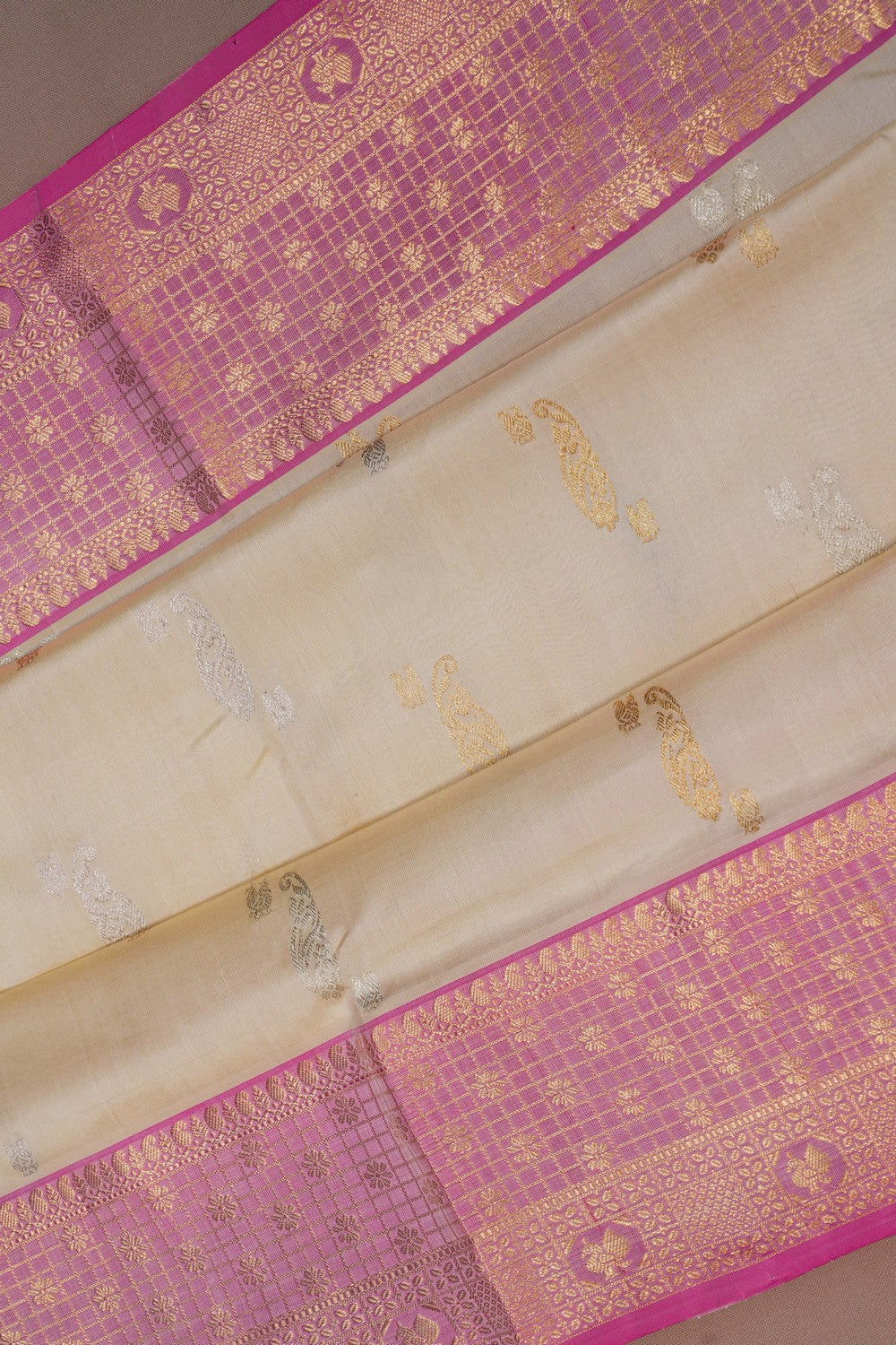 Image of Venkatagiri Silk Off-White Saree