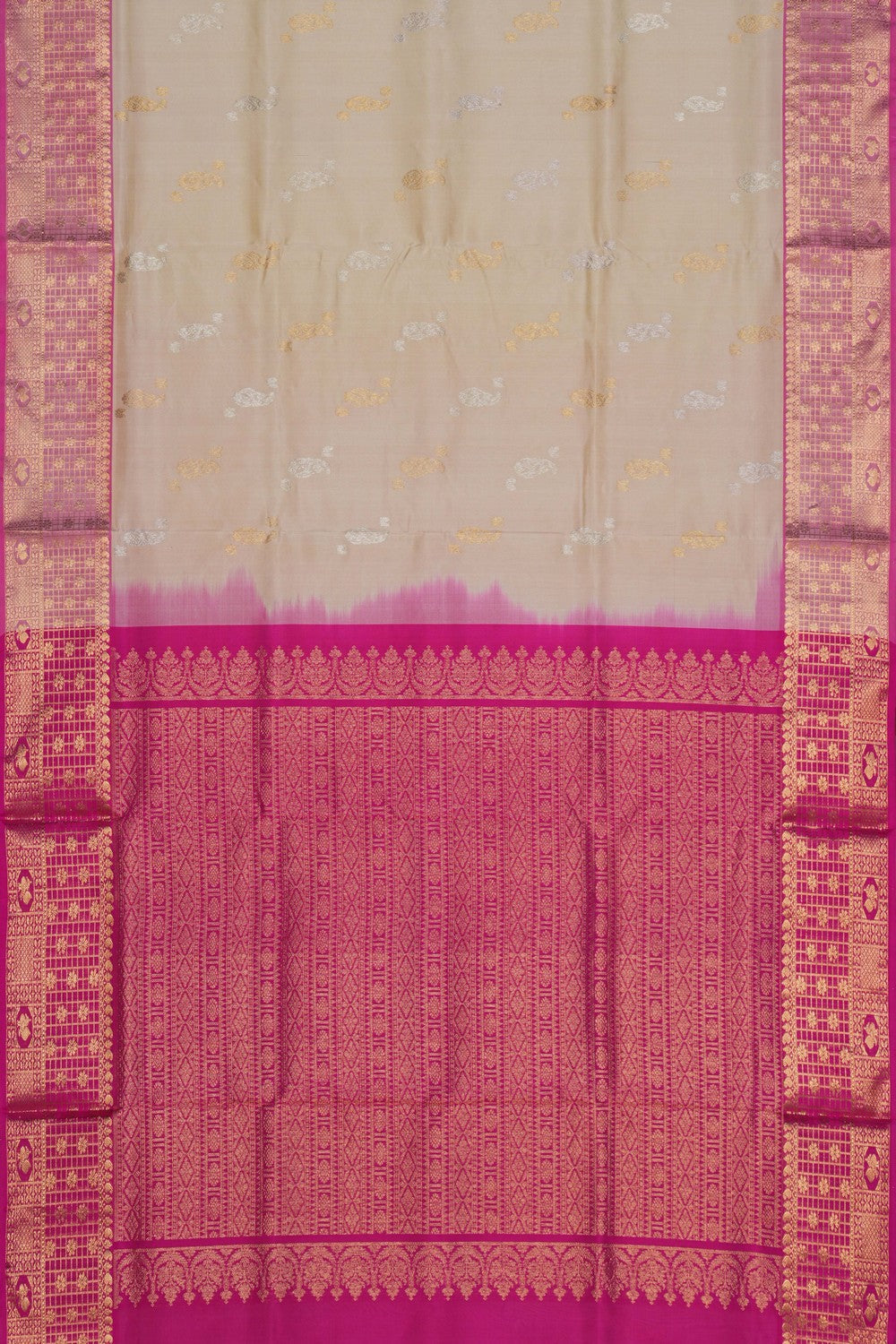 Image of Venkatagiri Silk Off-White Saree