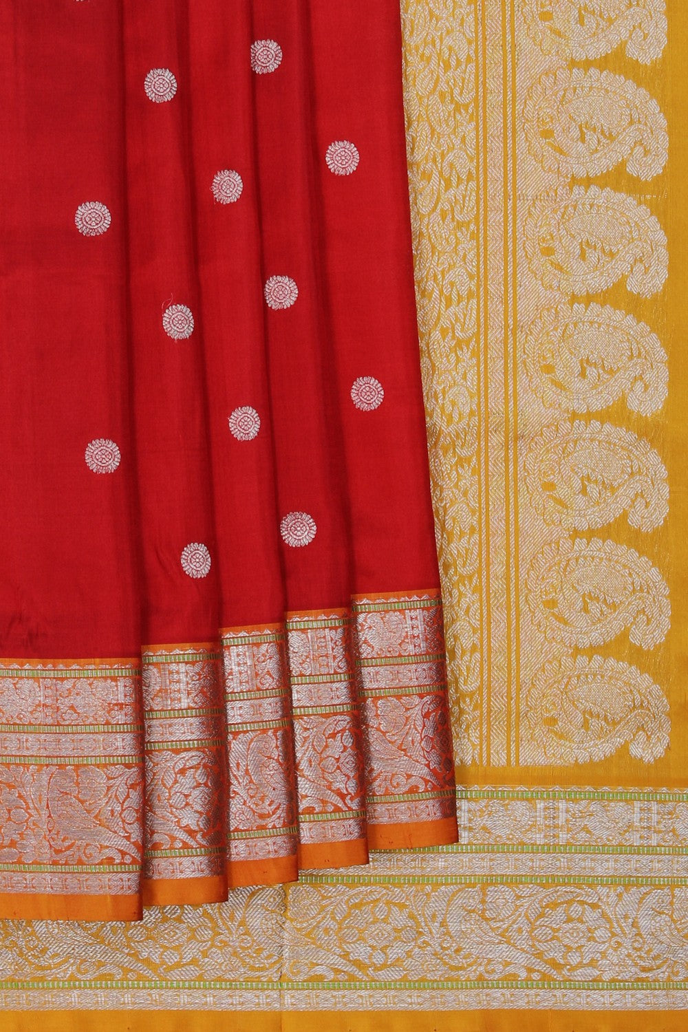 Image of Venkatagiri Silk Red Saree