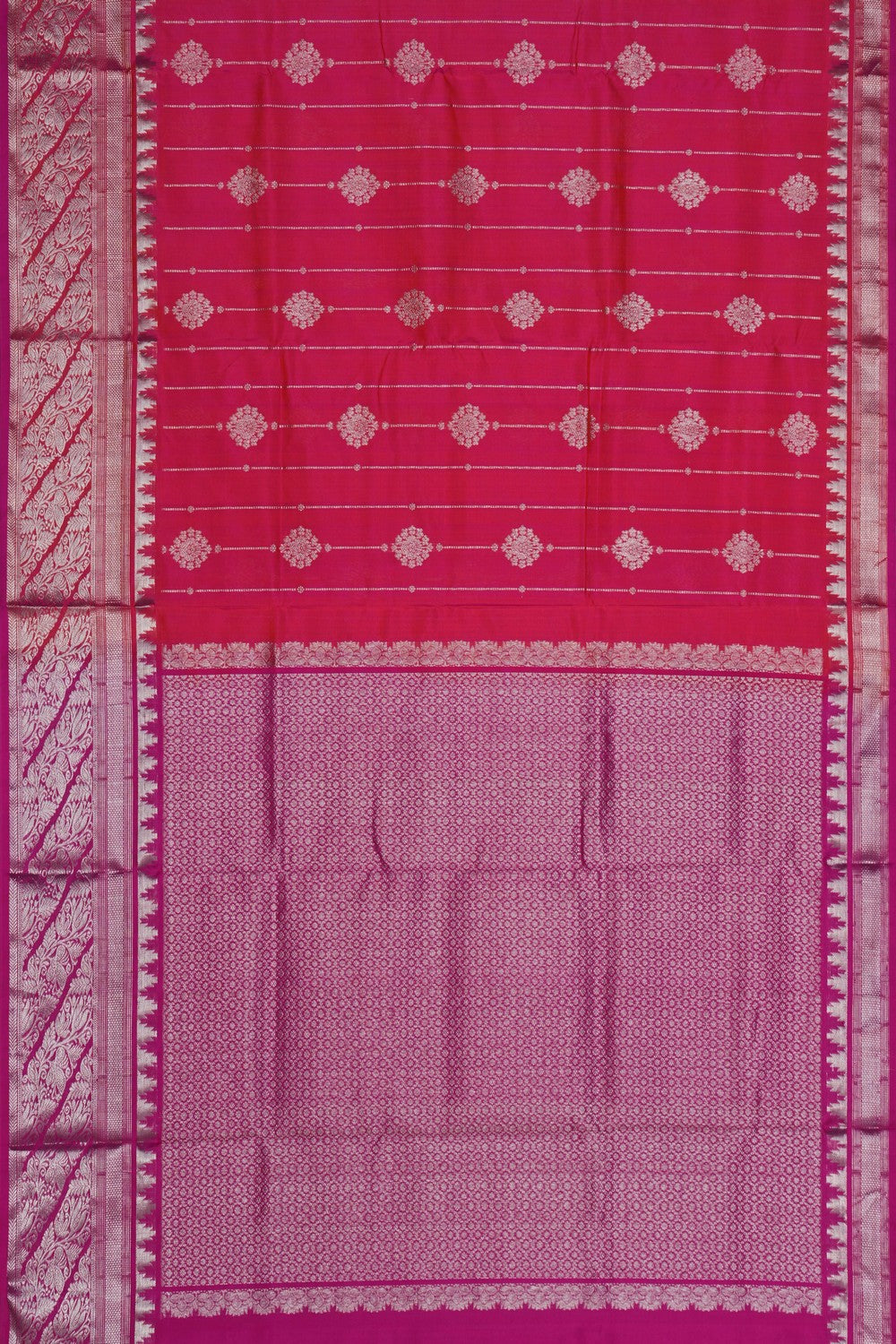 Image of Venkatagiri Silk Fuchsia Pink Saree