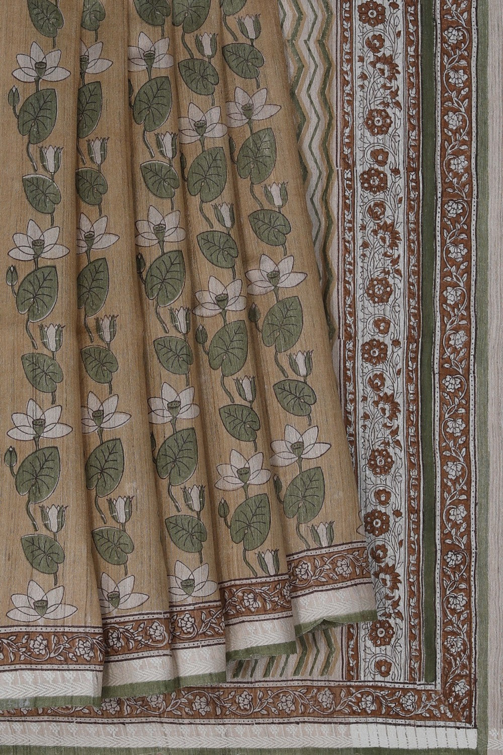 Image of A Tussar Floral Printed Saree