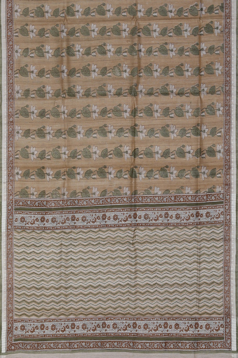 Image of A Tussar Floral Printed Saree