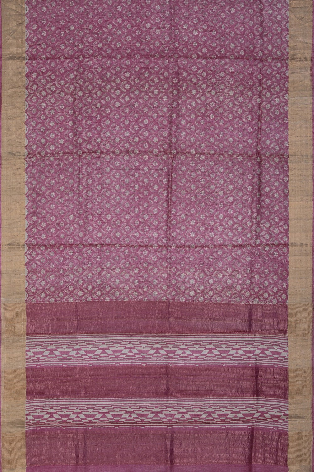 Image of A Tussar Floral Printed Saree