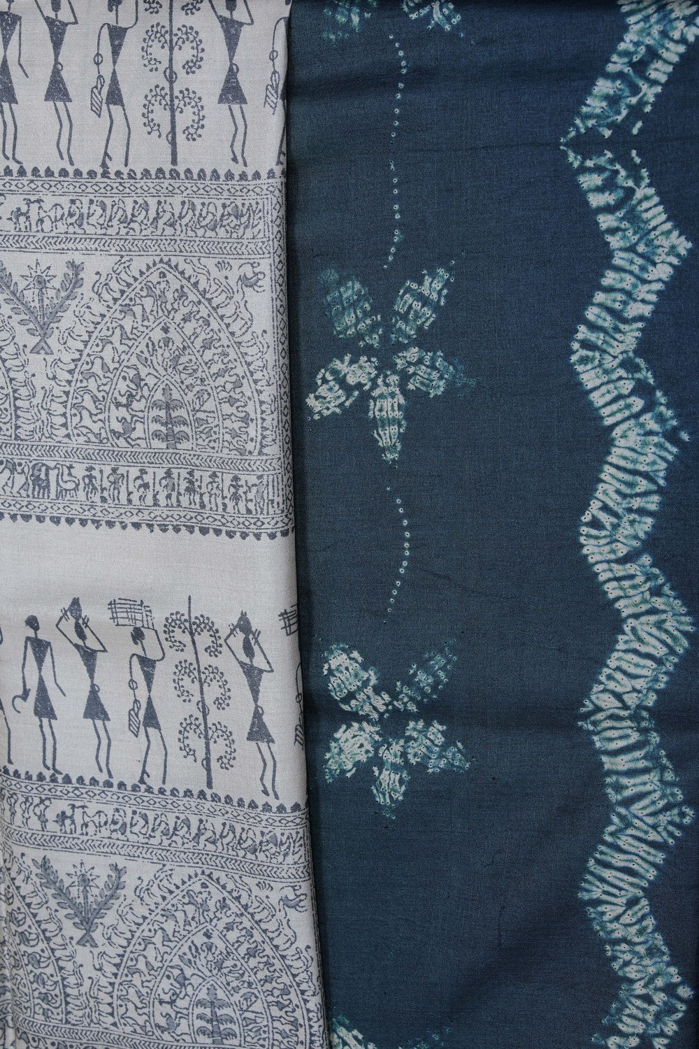 Image of A Tussar Warli Tribal Print Saree