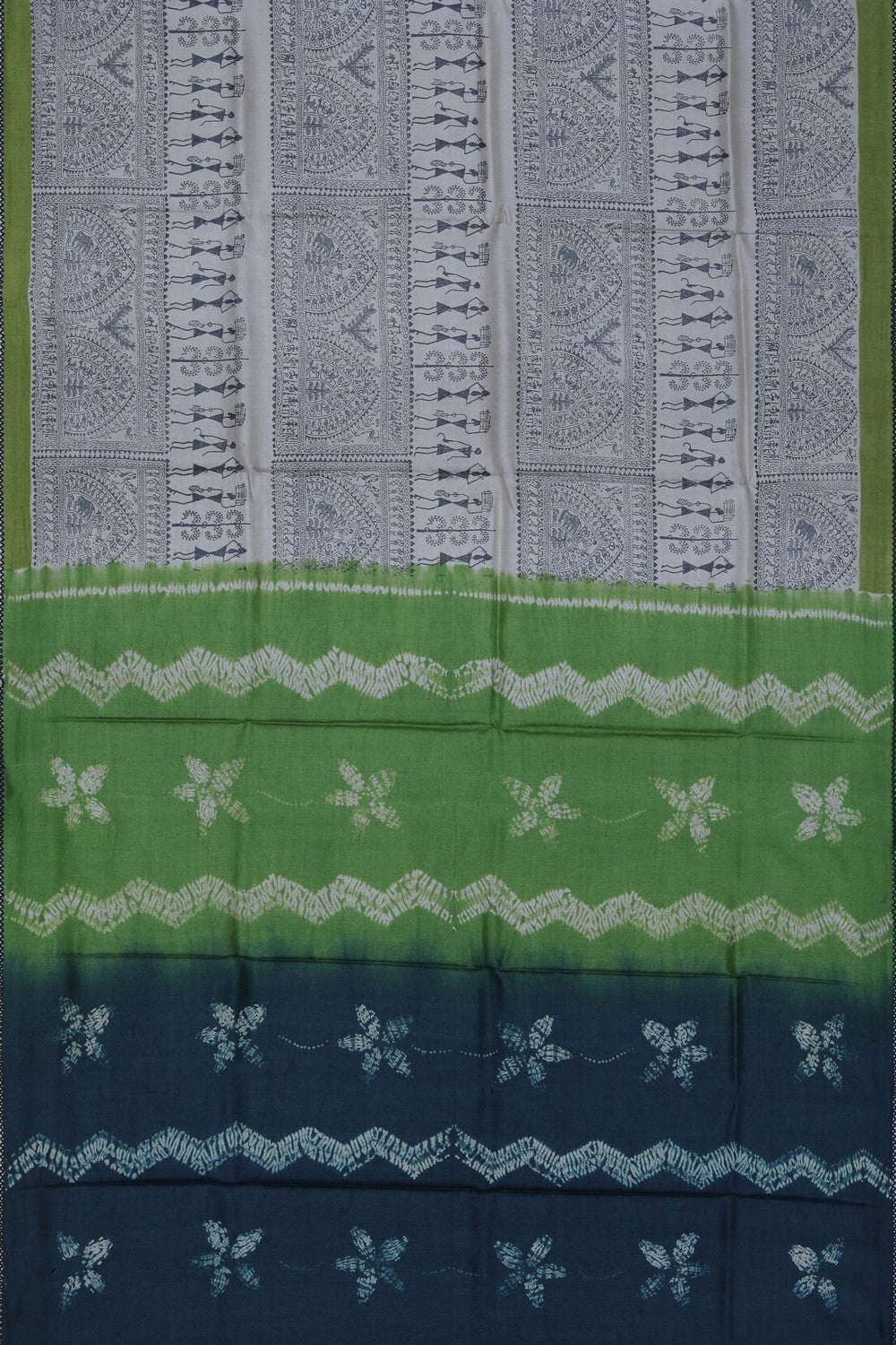 Image of A Tussar Warli Tribal Print Saree
