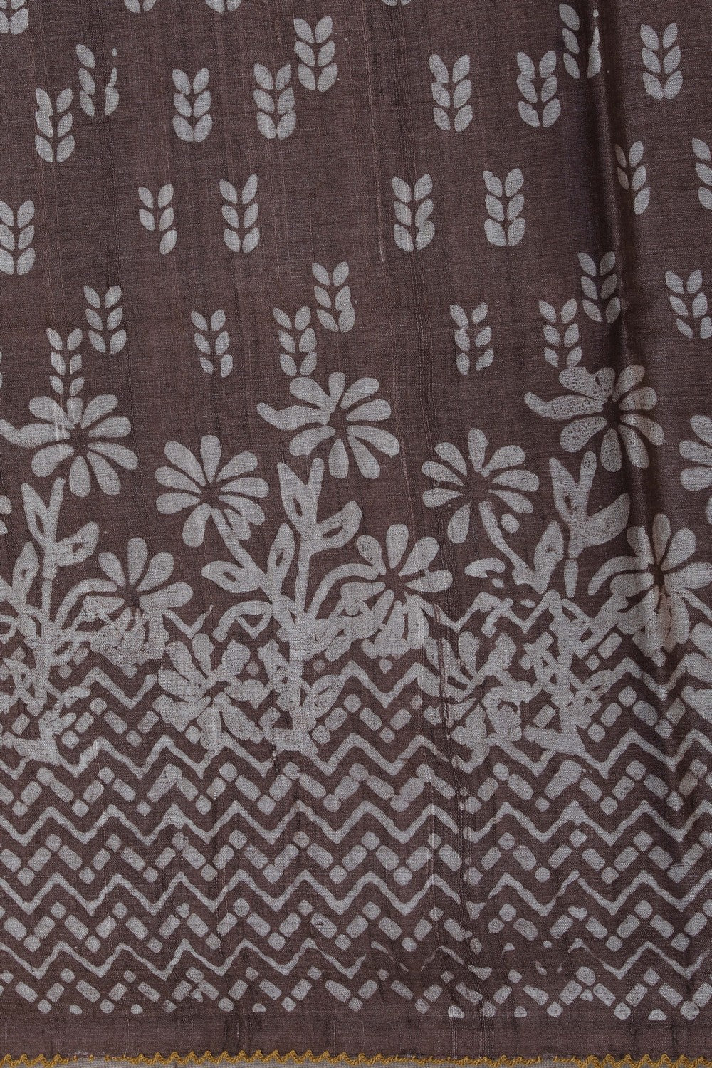 Image of A Tussar Floral Print Saree