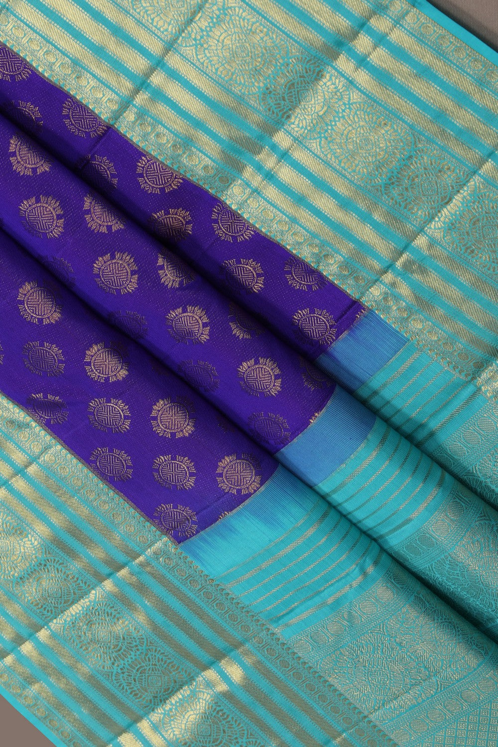 Image of Kanchi Silk Brocade Purple Saree