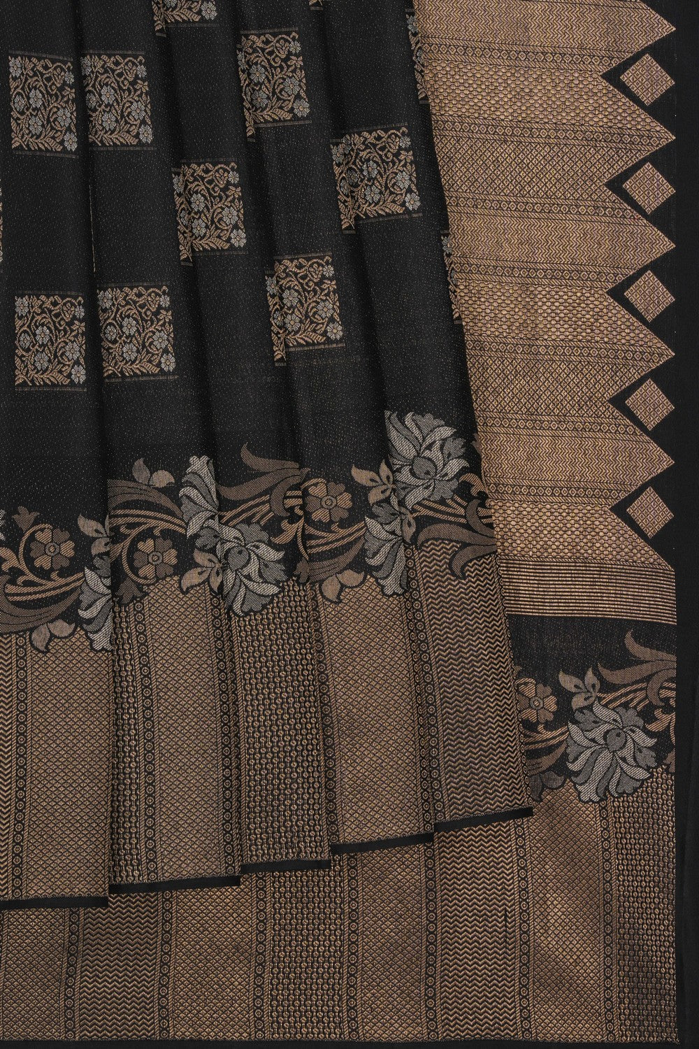 Image of Kanchi Silk Brocade Black Saree